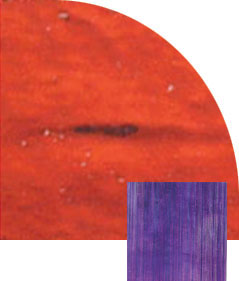 1/4 Sheet Cyan / Dark Dark Red On Thin Clear Fibroid - 90 Coe
