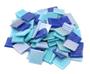 3/4 Glass Tile Iridized Blues Mix - 1/2 Lb.