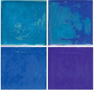 3/4 Dark Blue Iridized Glass Tile - 1/2 Lb.