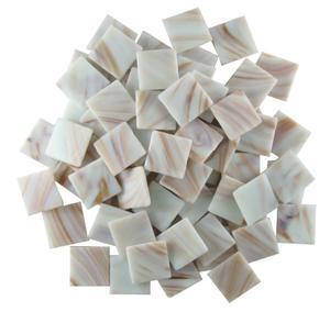 3/4 white gold streaky glass tile - 1/2 lb., 3/4
