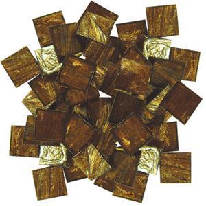 3/4 golden gold streaky glass tile - 1/2 lb., 3/4