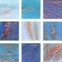 3/4 Glass Tile Gold Streaky Mediterranean Blue Mix - 1/2 Lb.