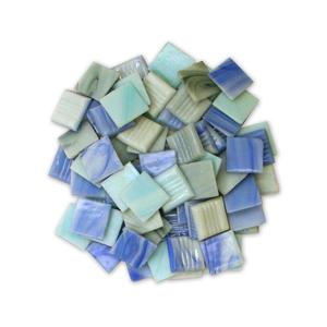3/4 glass tile wispy sky blue mix - 1/2 lb., 3/4