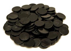 100 Large Black Circles, Fusible Shapes