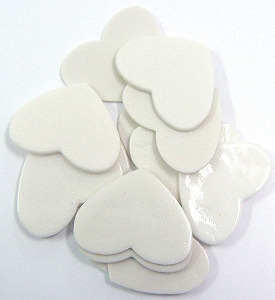 100 Large White Hearts, Special Order Fusible Shapes