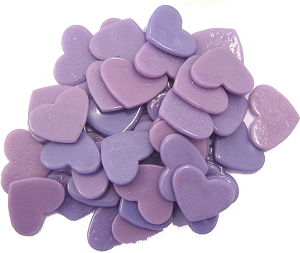 150 Medium Purple Hearts, Special Order Fusible Shapes