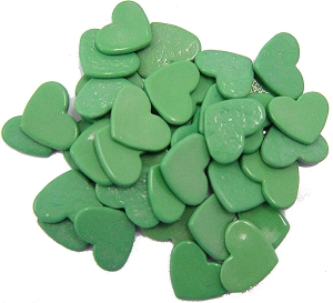 150 Medium Green Hearts, Special Order Fusible Shapes