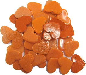 150 Medium Orange Hearts, Special Order Fusible Shapes