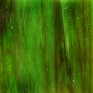 Wissmach Mystic Green With Brown & White Wispy Stained Glass