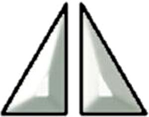 3 X 5 Quarter Diamond Bevel Pair - Box of 30, Diamonds & Triangles