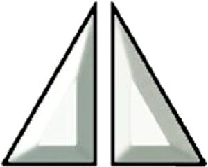 4 X 7 Quarter Diamond Bevel Pair - Box of 30, Diamonds & Triangles