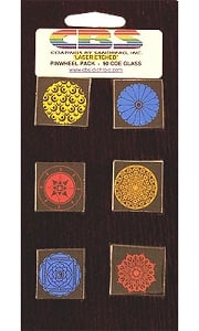 6 Large Laser Dichroic Pinwheels - 90 COE, Special Order Dichroic Packs