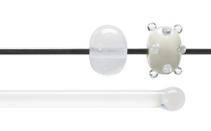 Translucent White Opal Rodz, Bullseye Opalescent Rods