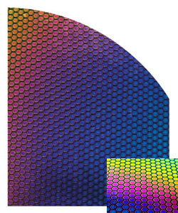Honeycomb Pattern Dichroic on Thin Clear - 1/4 Sheet, CBS 1/4 Sheet Patterns
