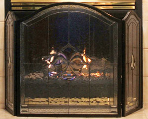 Heritage Bevel Fireplace Screen Kit, Wrought Iron Display Pieces