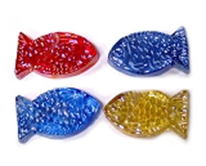 Festive Glass Fish, Nuggets & Gems