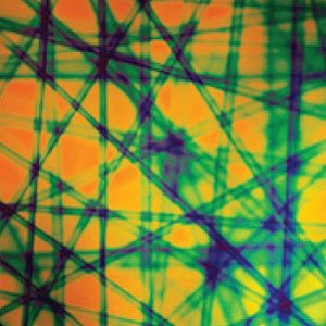 Dichroic Cyan/ Copper Pixie Stix On Thin Clear - 4 X 4, CBS 4x4 Patterns
