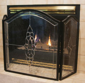 Exquisite Bevel Fireplace Screen Pattern, Stained Glass Clearance