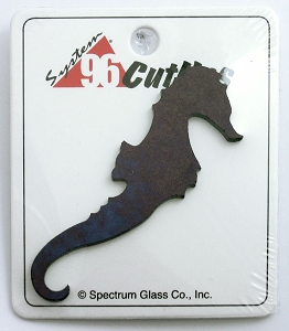 System 96 Cut-up Black Iridized Seahorse, Fusible Shapes