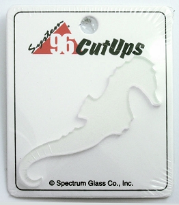 System 96 Cut-up Clear Iridized Seahorse, Fusible Shapes
