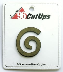 System 96 Cut-up Black Iridized Spiral, Fusible Shapes