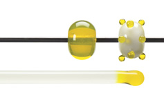 Yellow Transparent Hot Rodz, Bullseye Transparent Rods