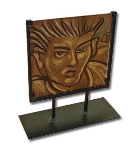 8 Square Wrought Iron Stand - Copper Vein, Display Stands