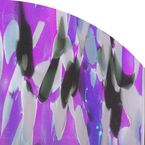 System 96 Dichroic Violet on Valhalla Spirit - 1/4 Sheet, CBS 1/4 Patterned Glass