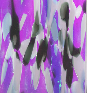 System 96 Dichroic Violet on Valhalla Spirit - 4 x 4, CBS 4x4 Patterned Glass
