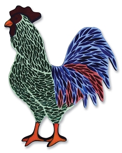 Rooster Wood Plaque, Wood Shapes
