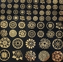 Glass Accents Flowers Gold Decal