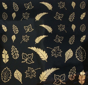 Glass Accents Gold Leaves Decal, Fusing Decals