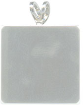 Silver Square Pendant Plates - 18 Pack, Necklaces, Pendants, Bails