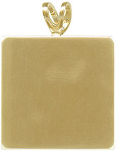 Gold Square Pendant Plates - 18 Pack, Necklaces, Pendants, Bails