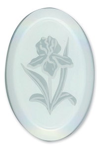 Iris Engraved Bevel, Clear Oval Bevels