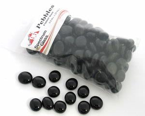 System 96 Glass Pebbles - Black, Glass Pebbles - 96 COE