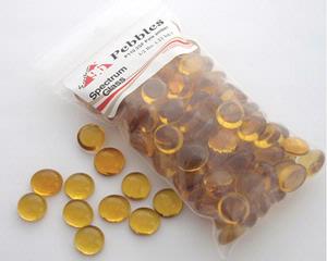 System 96 Glass Pebbles - Light Amber, Glass Pebbles - 96 COE