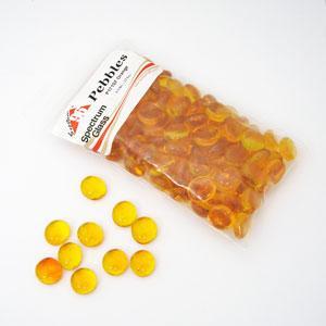 System 96 Glass Pebbles - Orange Striker, Glass Pebbles - 96 COE