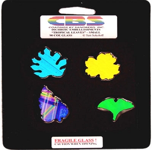 Dichroic Pre-cut Small Leaves - 90 COE, Special Order Dichroic Packs