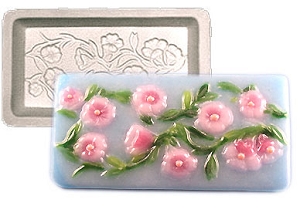 3 x 6 Floral Tile Casting Mold, Small Molds