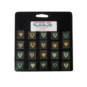 20 Small Technicolor Dichroic Hearts - 96 Coe