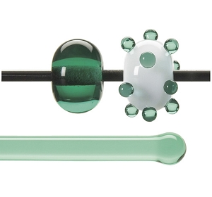 Pale Emerald Transparent Rodz, Bullseye Transparent Rods