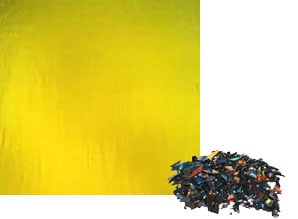 2 oz Blue / Gold Dichroic Frit on Black, Special Order Dichroic Frit