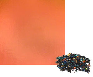 2 oz Salmon Dichroic Frit on Black, Special Order Dichroic Frit