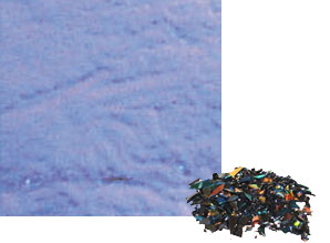 2 oz Yellow / Blue Dichroic Frit on Black, Special Order Dichroic Frit