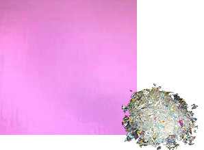 2 oz Green / Pink Dichroic Frit on Clear, Fusing Supplies Clearance