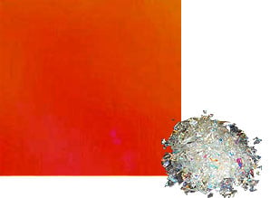 2 oz Cyan / Dark Red Dichroic Frit on Clear, Special Order Dichroic Frit