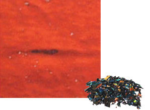 2 oz Cyan / Dark Dark Red Dichroic Frit on Black, Special Order Dichroic Frit