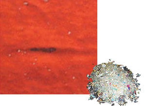 2 oz Cyan / Dark Dark Red Dichroic Frit on Clear - 90 COE