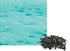 2 oz Red / Silver Blue Dichroic Frit on Black, Dichroic Frit